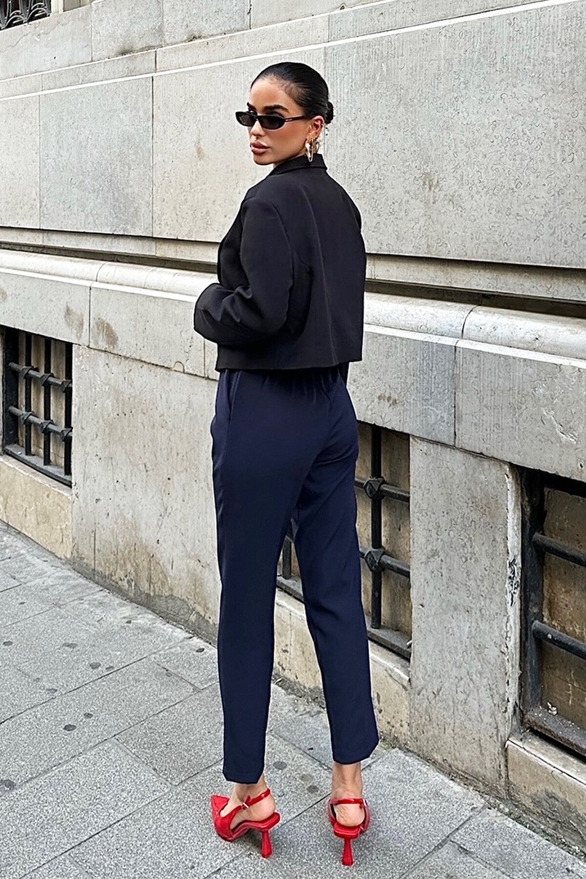 Flowy Belted Palazzo Trousers
