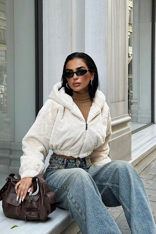 Crop Plush Fur Jacket