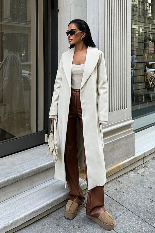 Belted Cashmere-Blend Overcoat