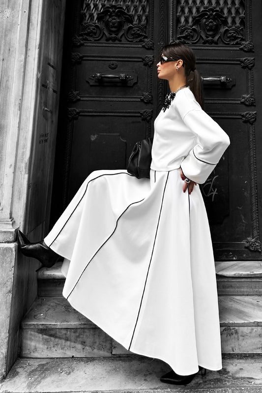Scuba Blouse & Skirt Set